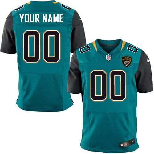 Men's Elite Nike Jersey Teal Green Home - Customized NFL Jacksonville Jaguars